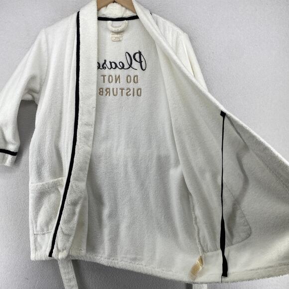 KATE SPADE NEW YORK Robe Womens XS Please Do Not Disturb Terry Belted White - Picture 4 of 15